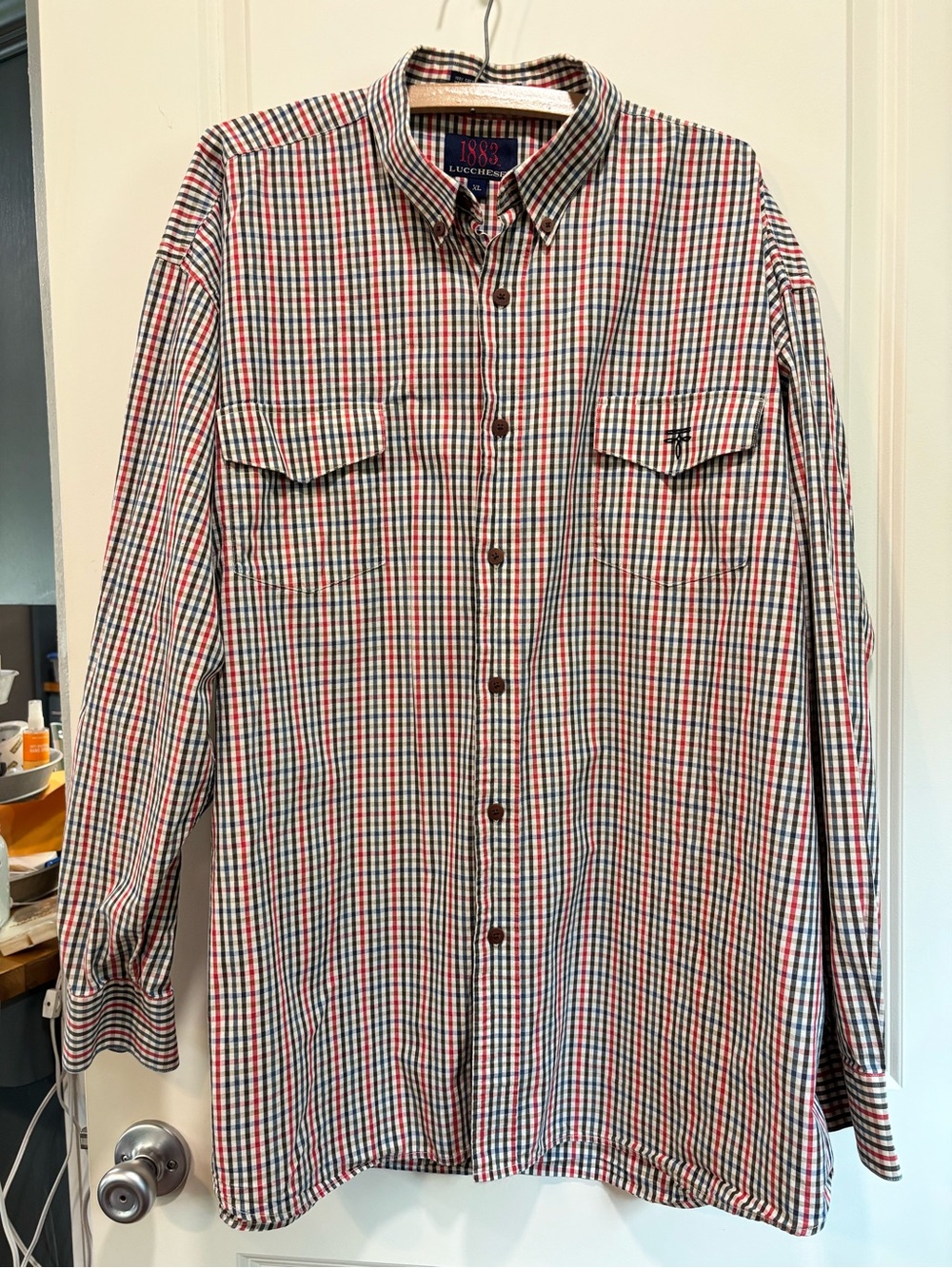 1883 Lucchese Men’s XL Plaid Western Dress Shirt 100% Cotton